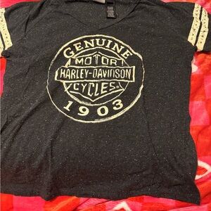 Harley-Davidson Charcoal Tee with Cream Logo